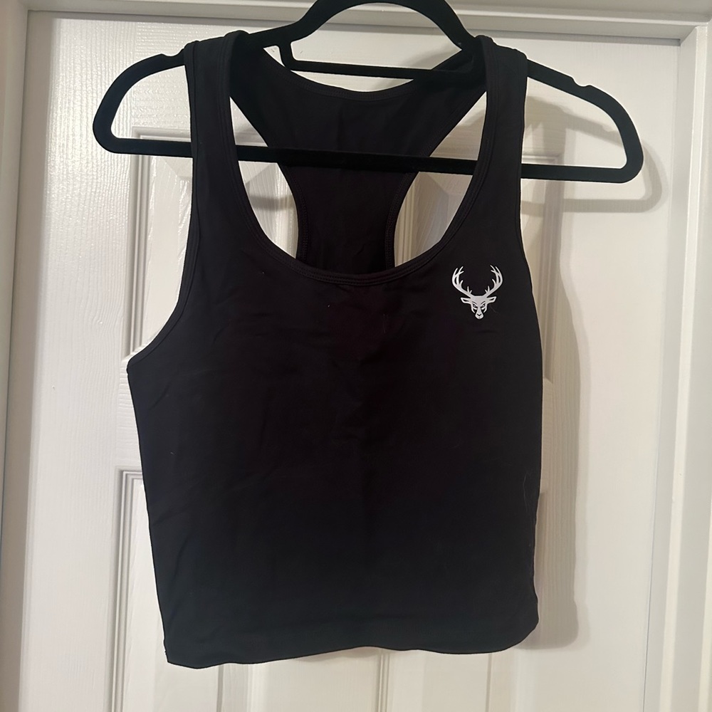 Bucked Up Black Cropped Tank